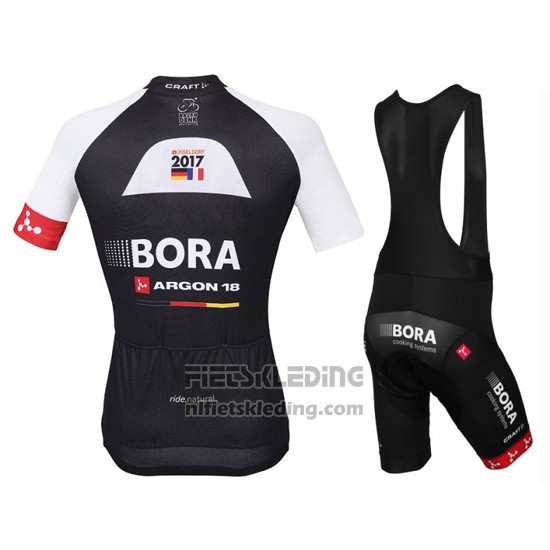 2016 Fietskleding Bora Zwart en Rood Korte Mouwen en Koersbroek